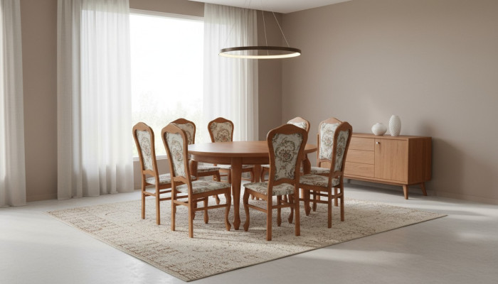 Esstisch & 8x Stühle Esszimmer Set Essgruppe Klassischer Tisch Stuhl Tische