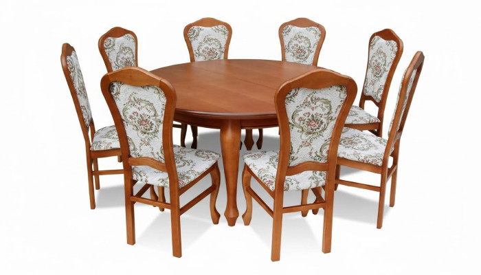 Esstisch & 8x Stühle Esszimmer Set Essgruppe Klassischer Tisch Stuhl Tische