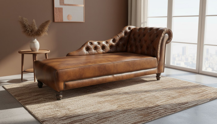 Chaiselongues Chesterfield Liege Chaise Leder Textil Stoff Sofa Relax