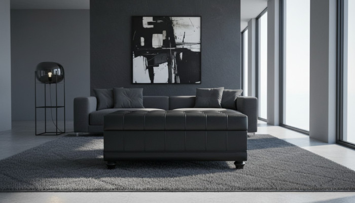 Chesterfield Fußhocker Hocker Ottoman Pufa Fußablage Polster Leder Textil