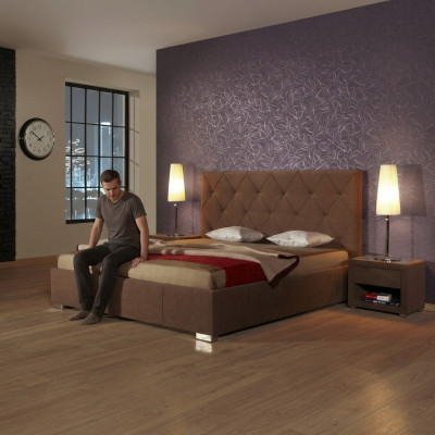 Designer Polster Doppelbett Betten Bett Schlafzimmer Ehebett Lederbett Neu 2700