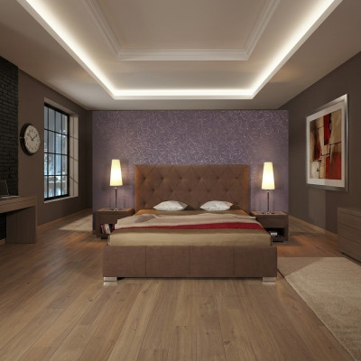 Designer Polster Doppelbett Betten Bett Schlafzimmer Ehebett Lederbett Neu 2700