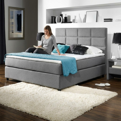 Continental Boxspring Bett Betten Doppel Leder Polster Hoch Textil Bett