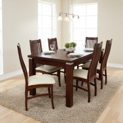 Esstisch + 6 Stühle für Esszimmer Set Essgruppe Klassischer Tisch Neu