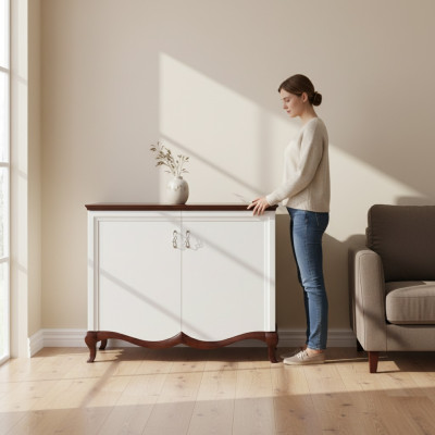  Massivholz Echtholz Handarbeit Klassische Kommode Kommoden Kommodenschrank MI-K2 