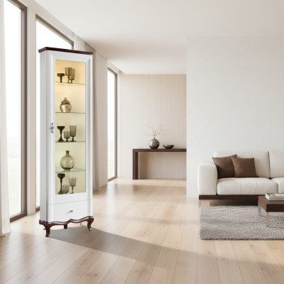 Massivholz Echtholz Handarbeit Klassische Vitrine Vitrinen Schrank Vitrinen MIWN 