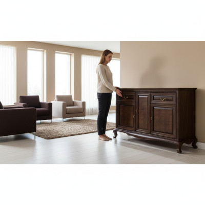 Klassische Kommode Kommoden Echtholz Holz Schrank Massivholz Handarbeit V-K3M