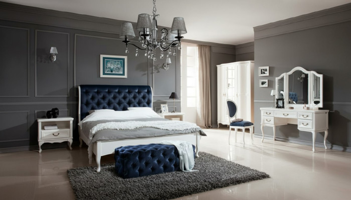 Schlafzimmer Set Designer Chesterfield Bett Nachttische Kommode Schrank Möbel