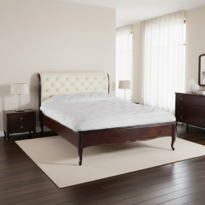 Chesterfield Bett Betten Doppelbett Ehebett Italienische Möbel Holz Leder Textil