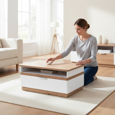 Couchtisch Wohnzimmer Tisch Beistell Glas Polster Leder Tische Holz Klassischer