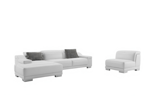 Wohnlandschaft Polster Ecke Eck Sofa Couch Garnitur Landschaft Leder Neu / 2711B