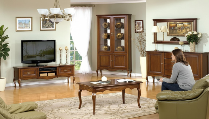 Wohnzimmer Set Vitrine RTV Couchtisch Kommode Klassische Italienische Stil Möbel