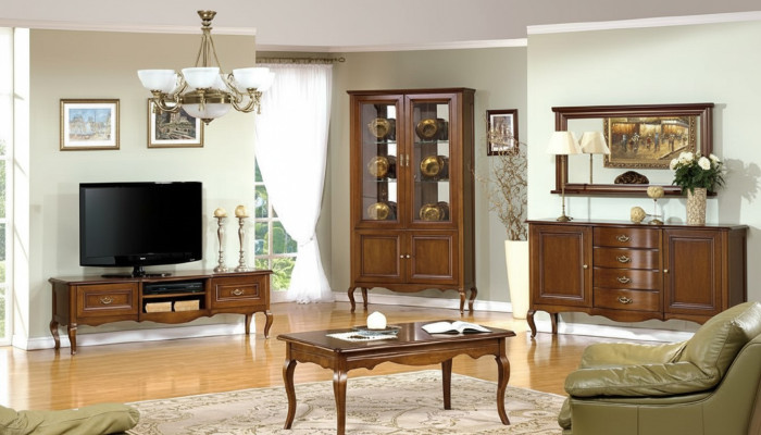 Wohnzimmer Set Vitrine RTV Couchtisch Kommode Klassische Italienische Stil Möbel