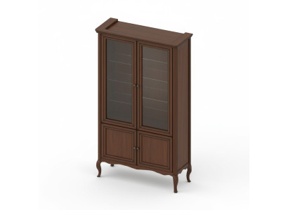 Schrank Klassische Vitrine Vitrinenschrank Massivholz Echtholz - Model PR-W2