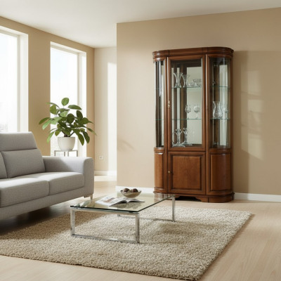 Klassische Vitrine Vitrinenschrank Rustikal Schrank Glasschrank MODEL Z-W1