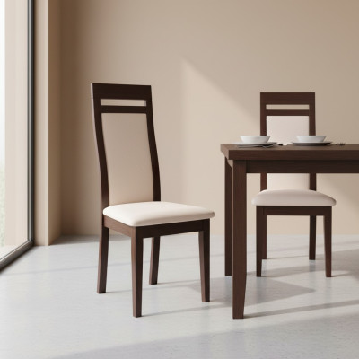 MASSIVHOLZ HOLZ STUHL MODERN DESIGNER BEIGE ESSZIMMERSTUHL LANGE DEKORATIVE