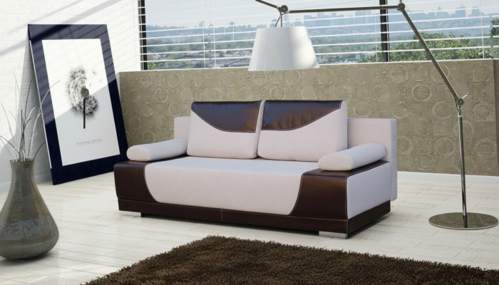 Schlafsofa Klappcouch 3-Sitzer Schlaffunktion + Bettkasten Couch Designer Sofa