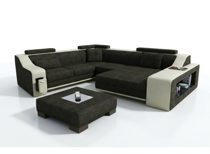 Design Ecksofa Sofa Couch Polster Sitz Sofas Eck Garnitur Textil Leder
