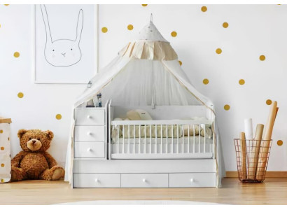 Babybett Stilvoll Zelt Stauraum Modernes Design Kinderzimmer Möbel Komfort