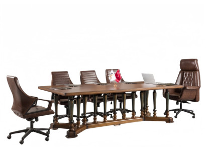 Besprechungstisch Meeting Tisch Luxus Tische Esstisch 4 Sessel 5tlg. Set