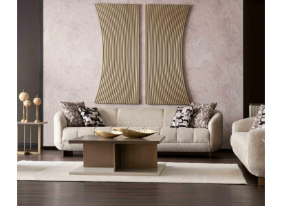 Wohnzimmer-Set: 3-Sitzer Sofa & Couchtisch – stilvoll & gemütlich.