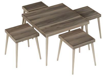 Wohnzimmer-Set aus Holz in Braun modern elegant