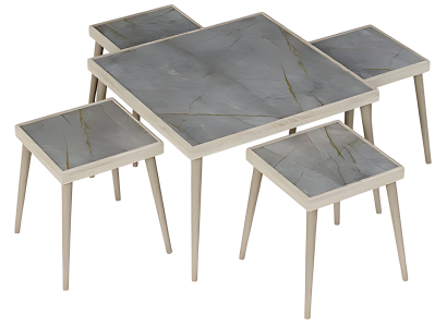 Wohnzimmer-Set Grau aus Holz im modernen Design