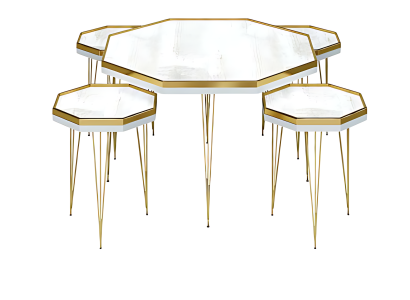 Wohnzimmer-Set Weiß Modern MDF Edelstahl Elegant