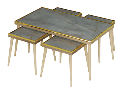 Wohnzimmer-Set Grau Holz Edelstahl modern elegant