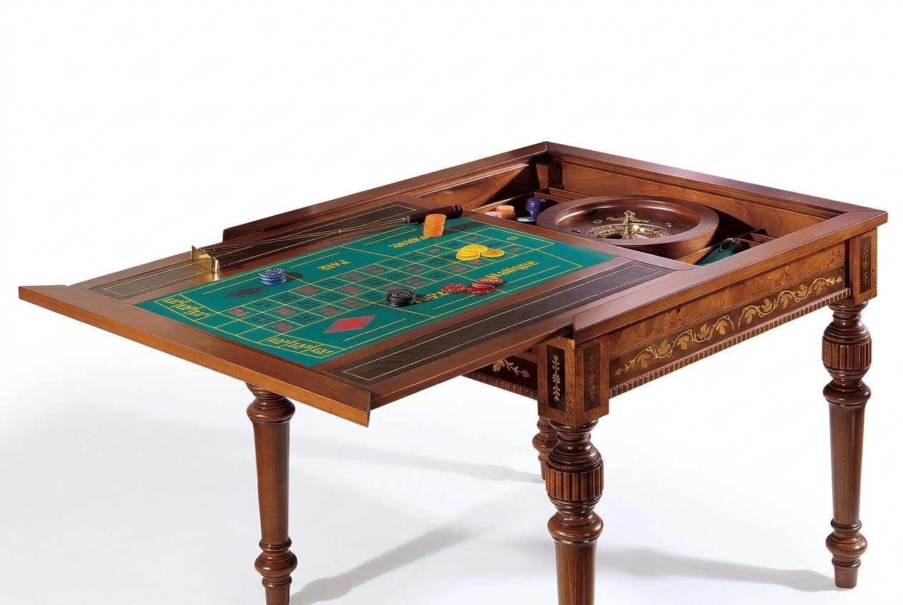 Tisch Spiel Tische Luxus Karten Holz Roulette Hotel Konsolen Casino Rollet Neu